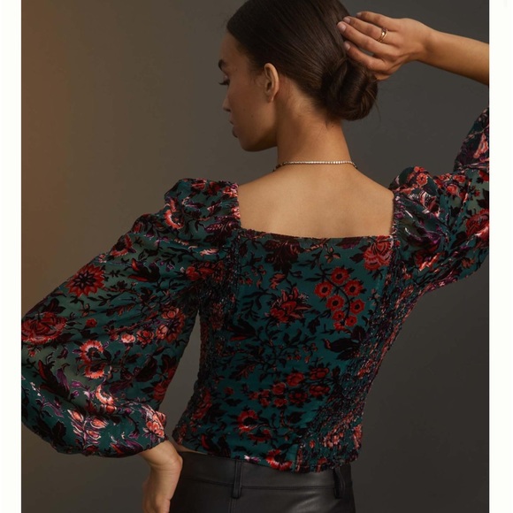 Anthropology Surplice Tie Front Blouse large new with tags - Picture 2 of 7